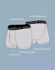 Majtki Męskie American Eagle AEO 3" Klasyczne Trunk Underwear 3-Pack Kolorowe | BEKZV7863