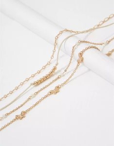 Biżuteria Damskie American Eagle AEO Beach Necklace 5-Pack Złote | OKULV1320