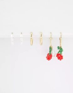 Biżuteria Damskie American Eagle AEO Cherry Hoop Earring 3-Pack Kolorowe | VIDYE9360