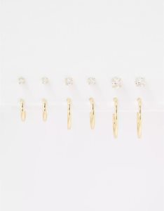 Biżuteria Damskie American Eagle AEO Core Earrings 6-Pack Złote | QWJDP6341