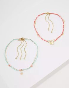 Biżuteria Damskie American Eagle AEO Coral Daisy Butterfly Necklace 3-Pack Kolorowe | TZWRC4135