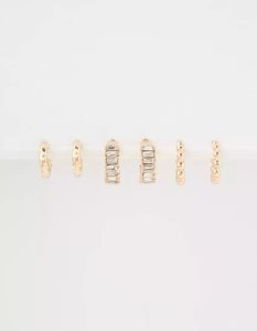 Biżuteria Damskie American Eagle AEO Daisy Hoop Earrings 6-Pack Złote | BQGOH9801