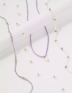 Biżuteria Damskie American Eagle AEO Daisy Lavender Choker 4-Pack Kolorowe | VIKXZ6982