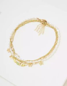 Biżuteria Damskie American Eagle AEO Gold Butterfly Necklace 5-Pack Złote | QLIYB6093