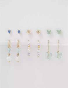 Biżuteria Damskie American Eagle AEO Jade Butterfly Earring 6-Pack Kolorowe | IYZBX8103