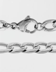 Biżuteria Męskie American Eagle Polished Stainless Steel Figaro Chain Necklace Srebrne | SNLEQ0618