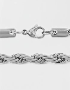 Biżuteria Męskie American Eagle Stainless Steel Spiga Chain Necklace Srebrne | MQRZX1759